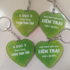 Móc Khoá Mica Biên Dạng Chiếc Lá