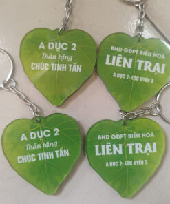 Móc Khoá Mica Biên Dạng Chiếc Lá