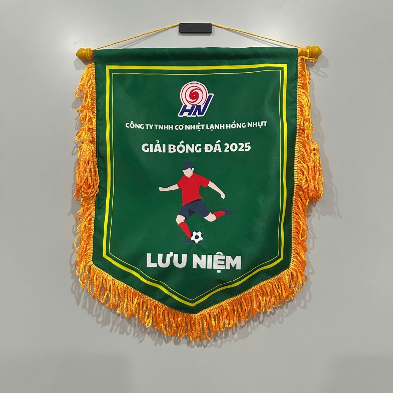 Cờ lưu niệm giải bóng đá công ty cơ nhiệt lạnh