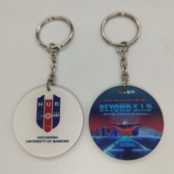 Móc khóa mica dạng tròn trường học