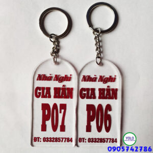 Móc khóa mica trong