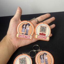 Móc khóa mica dạng tròn in 2 mặt