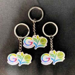 Móc khóa mica in cắt theo yêu cầu