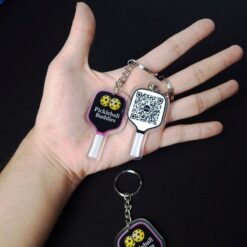 Móc khóa mica in mã qr