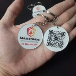 Móc khóa tròn in 2 mặt chất lượng