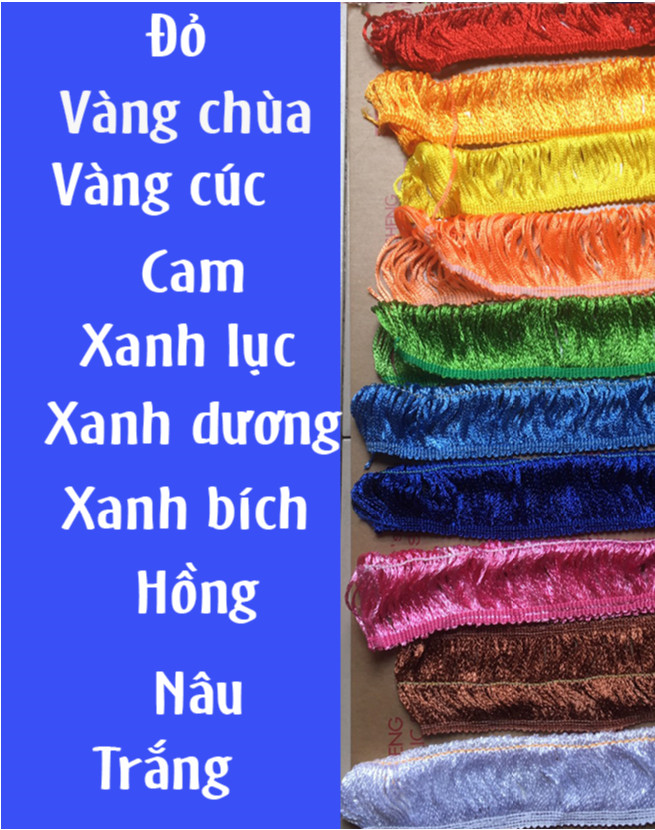 Bảng màu tua ren dây viền