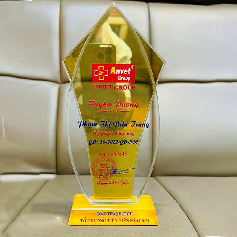 Cup vinh danh thank you party