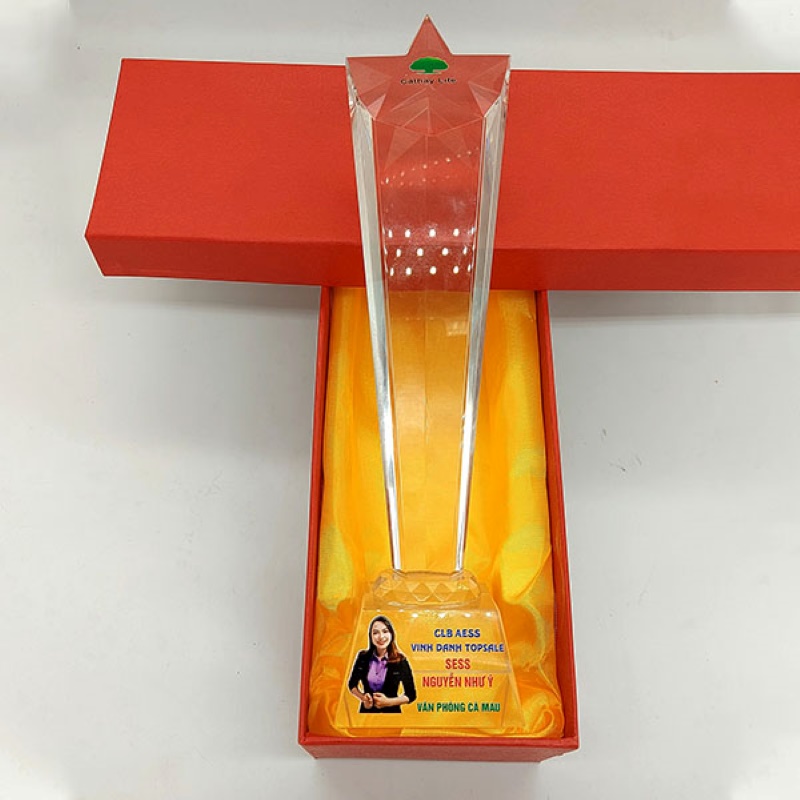 Kỷ niệm chương pha lê cao cấp vinh danh nhân viên