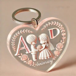 Móc khóa trái tim mica – Món quà ghi dấu tình yêu Valentine 2026