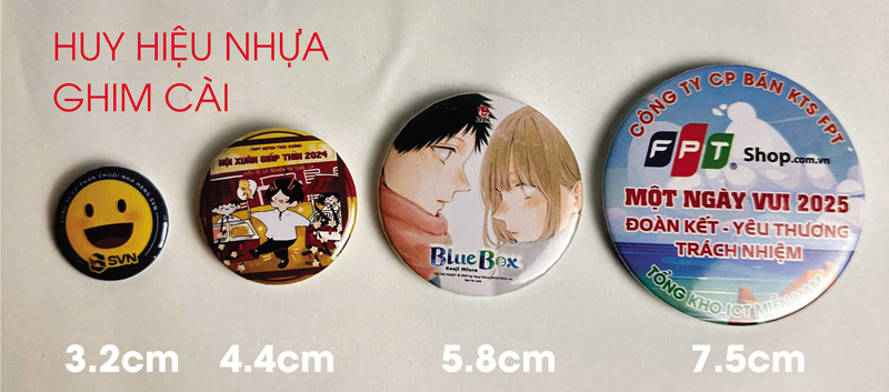 Huy hiệu nhựa tròn
