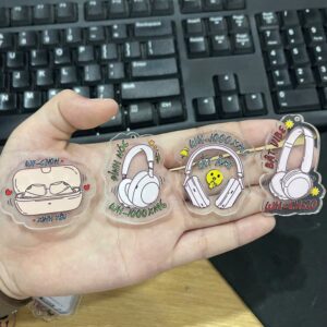 Móc khóa in uv hình tai nghe 