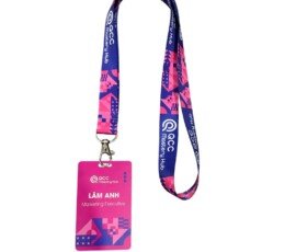 Dây đeo thẻ nhân viên in logo theo yêu cầu Dây đeo thẻ nhân viên in logo theo yêu cầu
