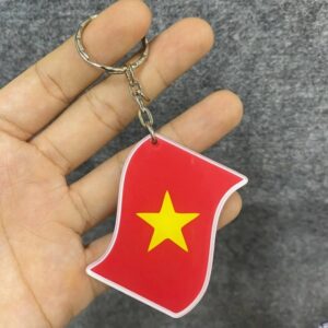 Móc khóa in quốc kỳ mừng ngày đại lễ 30/4 Móc khóa quà tặng hình lá cờ