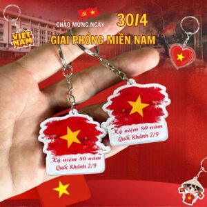 Móc khóa mica mừng 51 năm thống nhất đất nước Móc khóa mica mừng 51 năm thống nhất đất nước